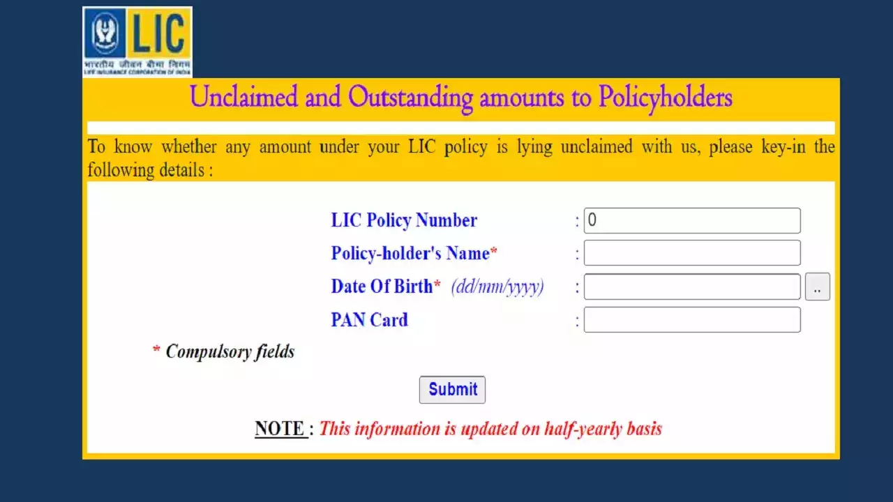 LIC Unclaimed Amount