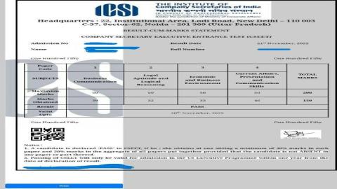 ICSI CSEET Result