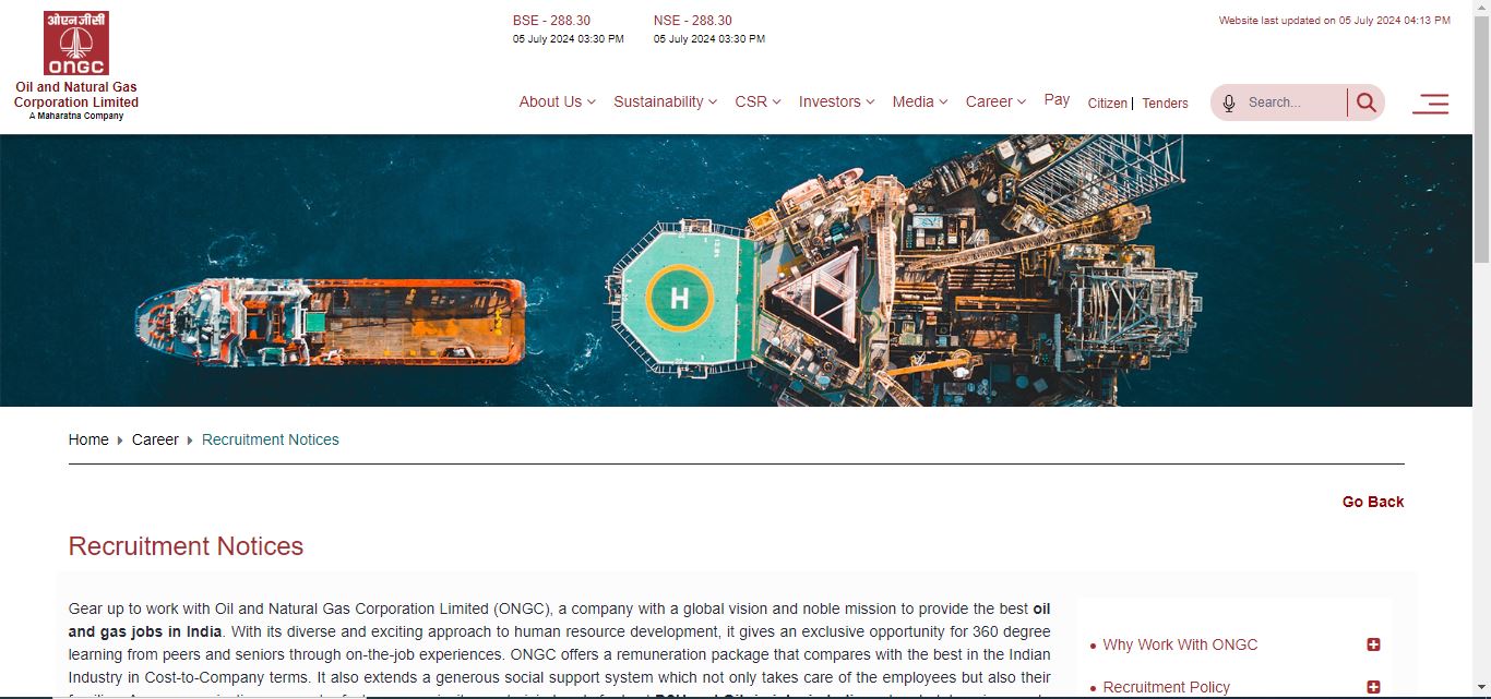ONGC Vacancy 