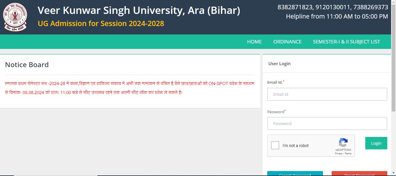 VKSU UG Spot Admission 
