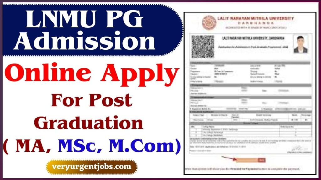 LNMU PG Admission 2024-26 Online Apply For Post Graduation ( MA, MSc, M.Com)