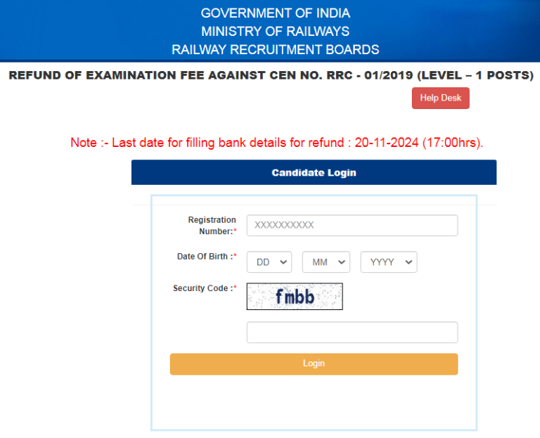 RRB Group D Fee Refund 