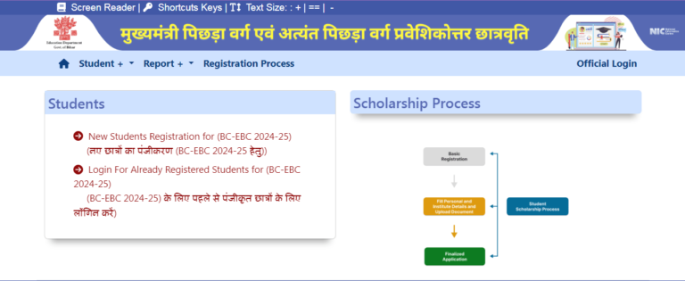 Bihar Post Matric Scholarship Apply Online