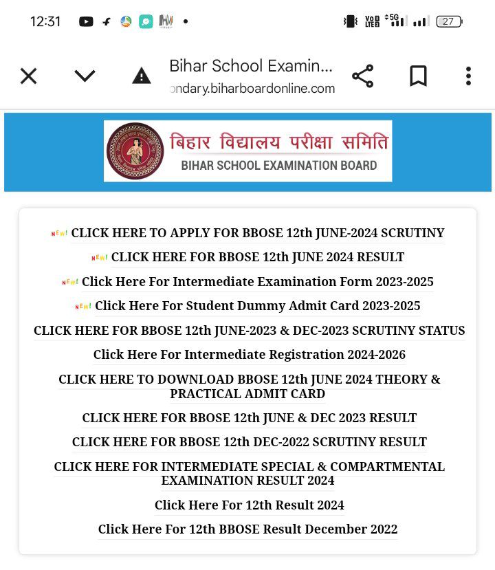 Bihar Board 12th Topper List